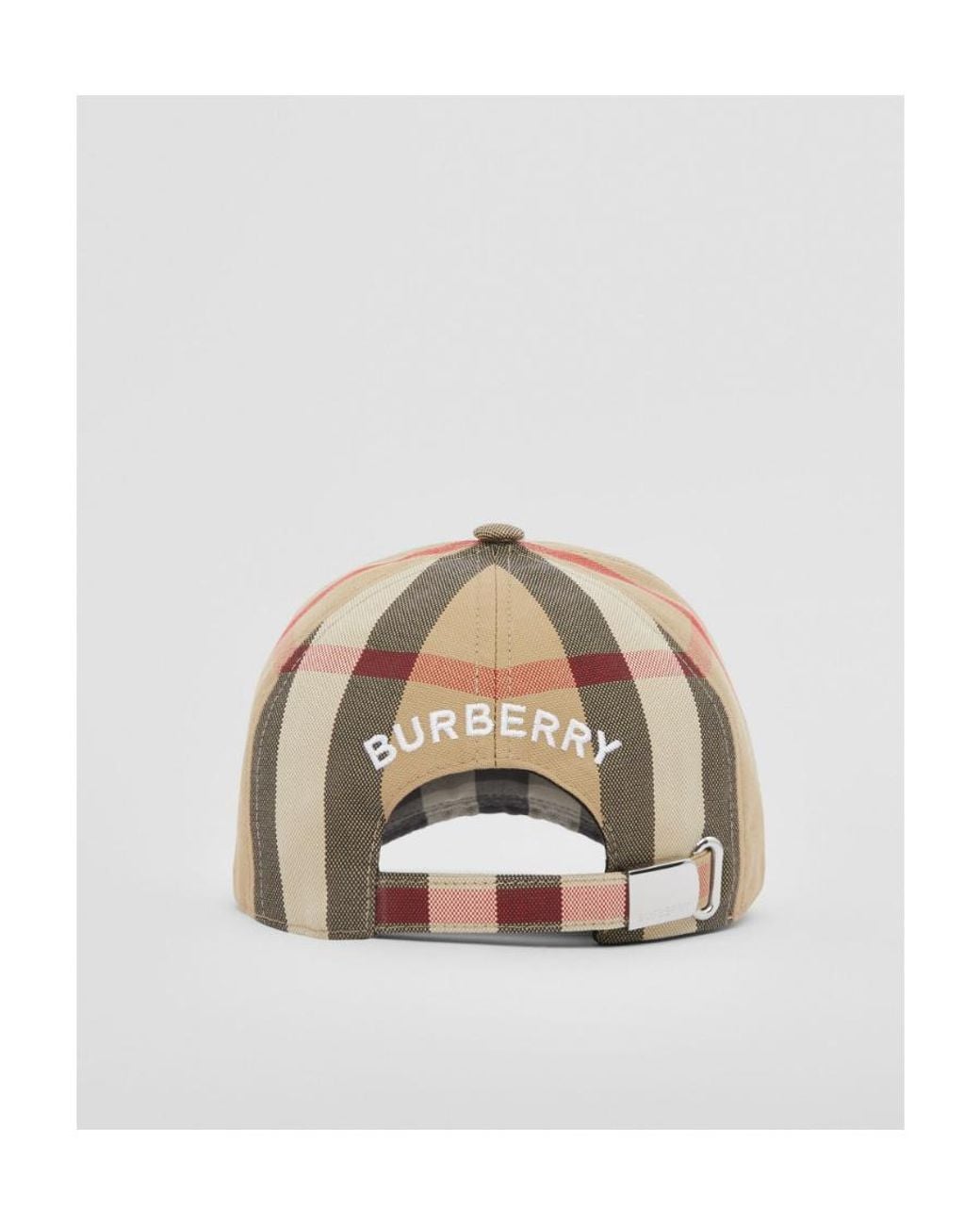 Burberry Natural Embroidered-Logo Check Cotton Baseball Cap for men