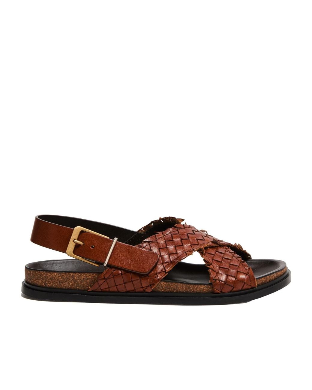 The Row Brown Buckled Leather Sandals