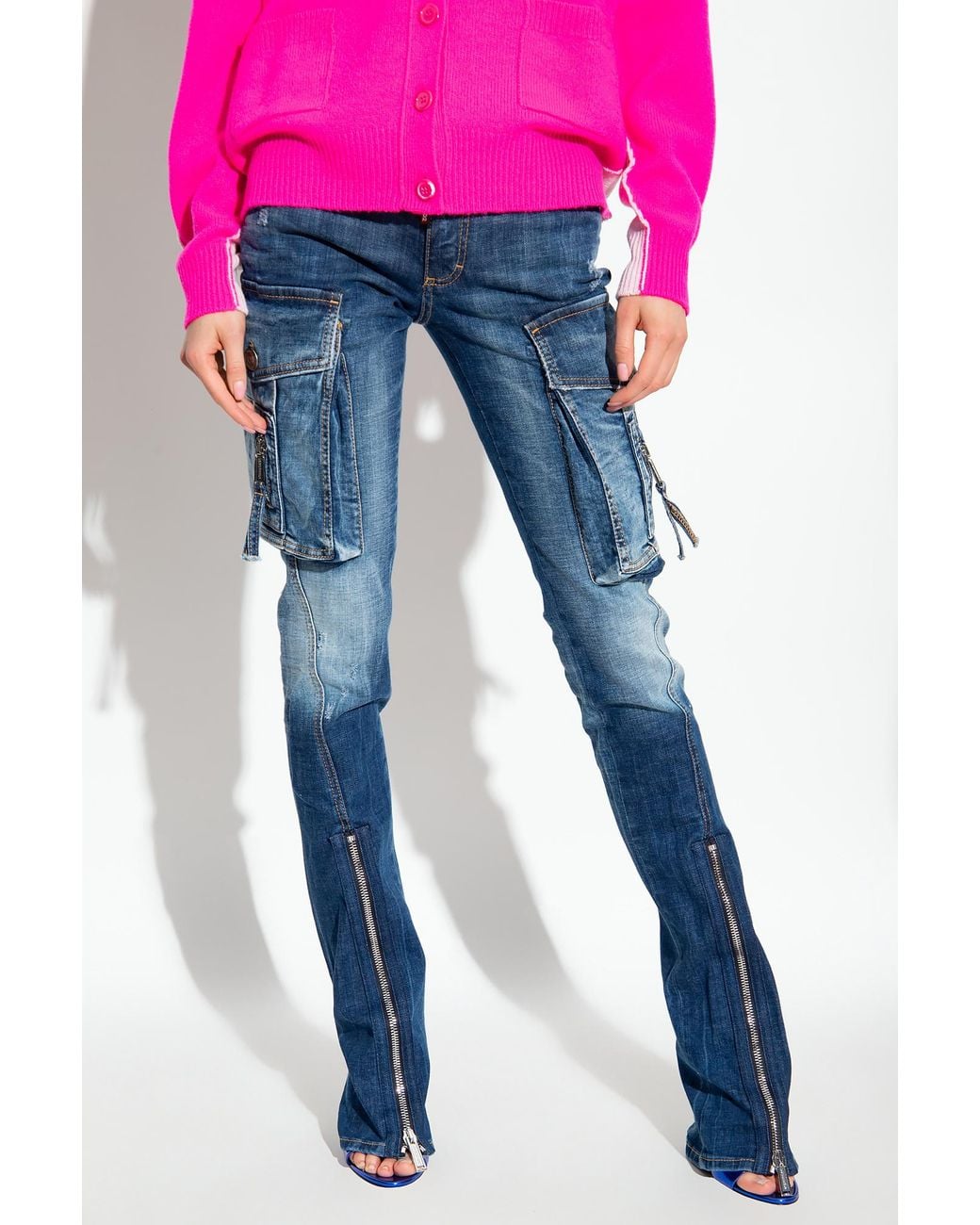DSquared² Blue Cargo Flared Jeans