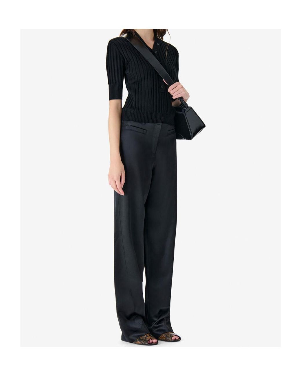 IRO Black Corded Sweater With Buttons
