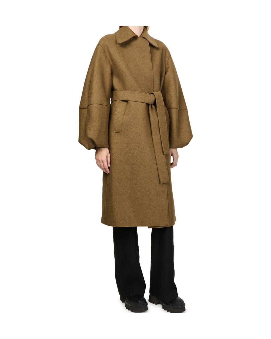 Harris Wharf London Natural Puff-Sleeved Coat