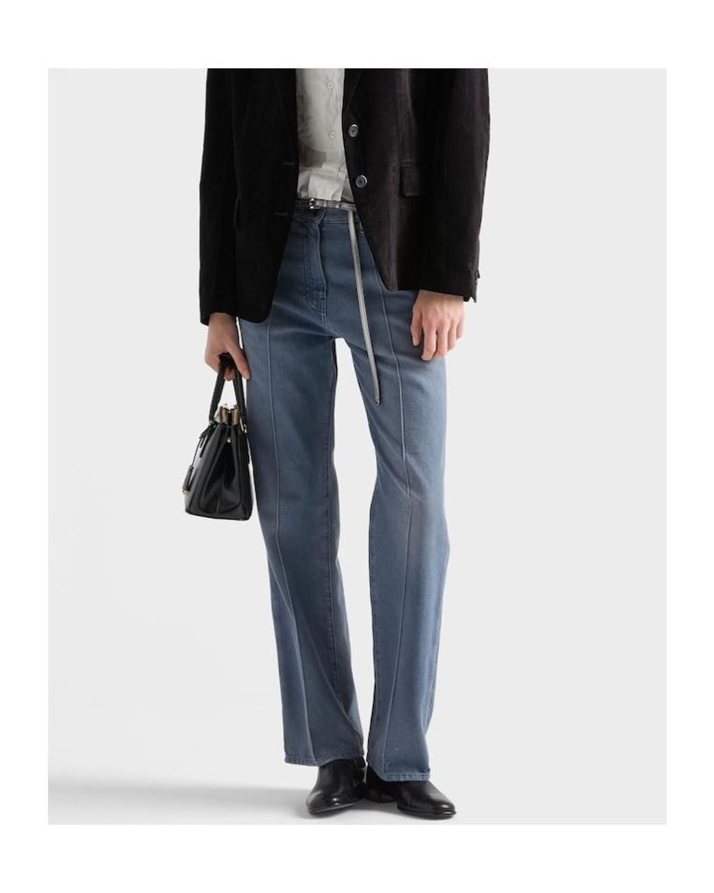 Prada Blue Logo-Patch Denim Jeans