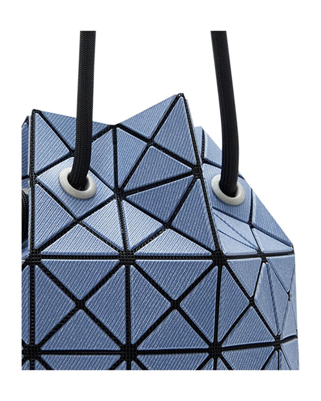 Issey Miyake Blue Drawstring Geometric Shoulder Bag