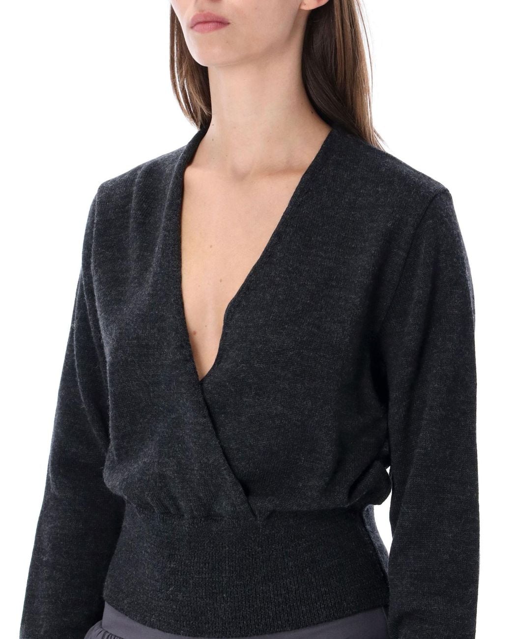 GIMAGUAS Black Peyton Wrap Sweater