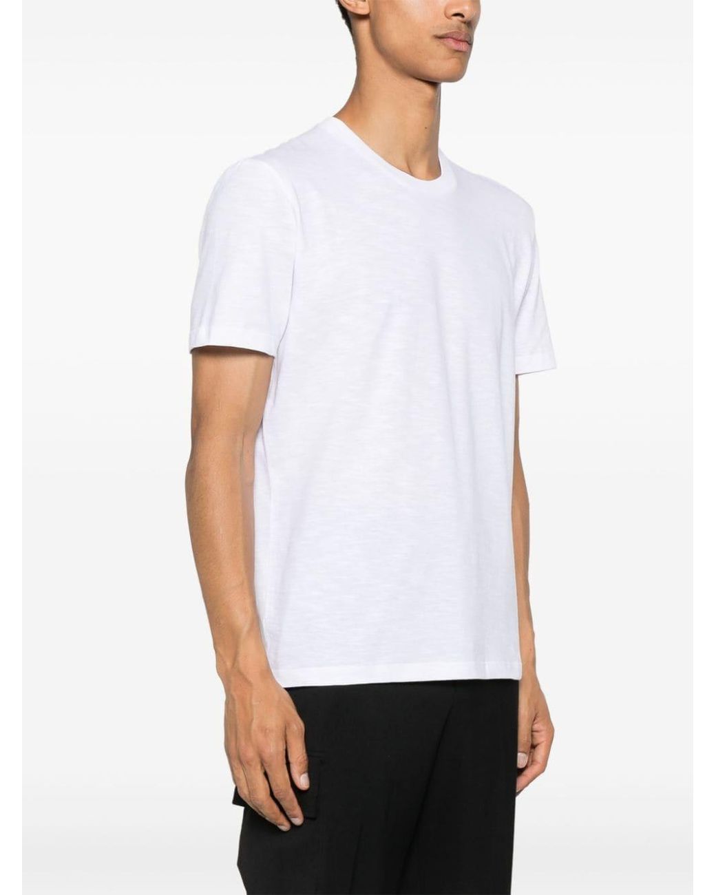 Neil Barrett White Slub-Texture Cotton T-Shirt for men