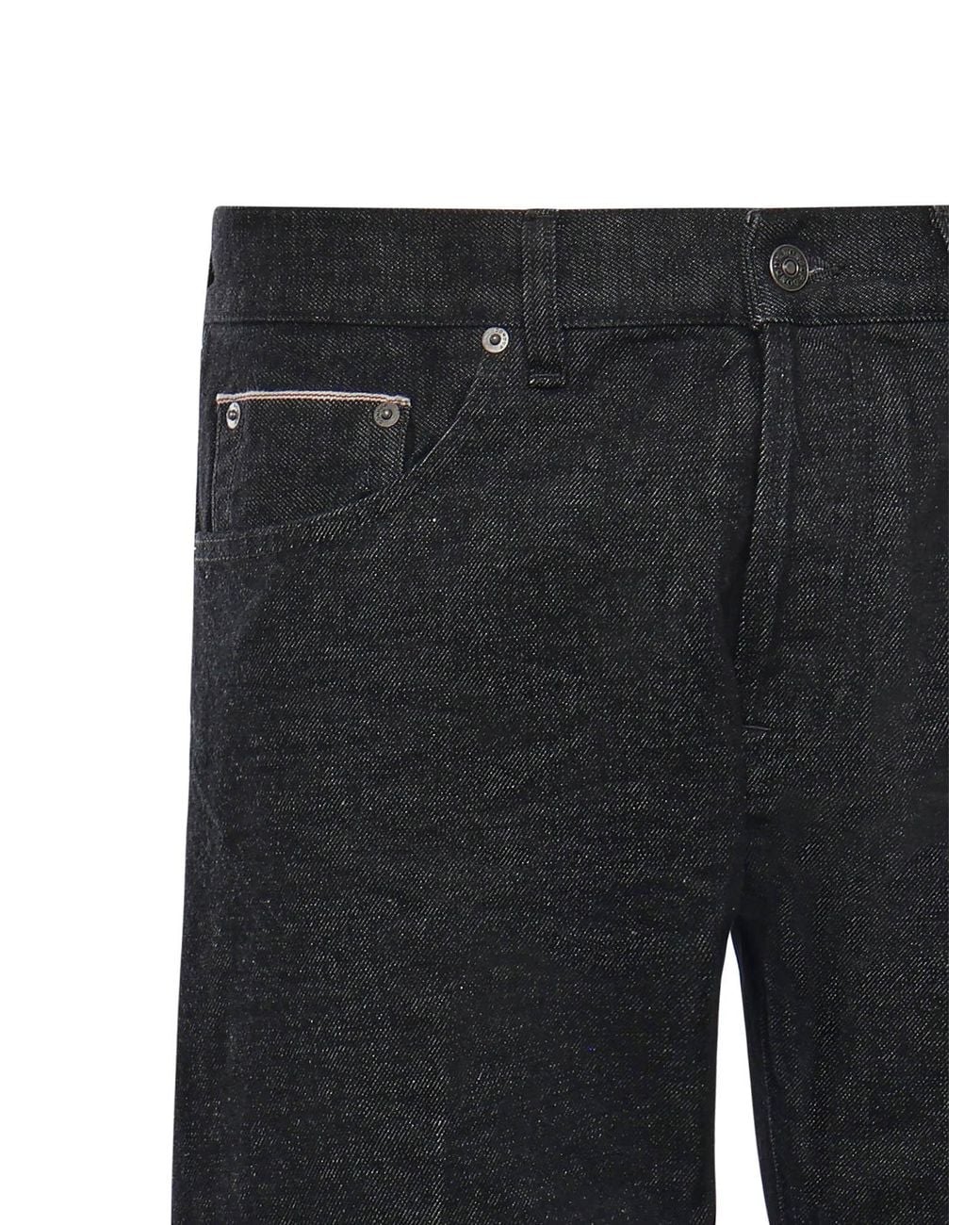 Dondup Black Turn-Up Straight-Leg Jeans for men