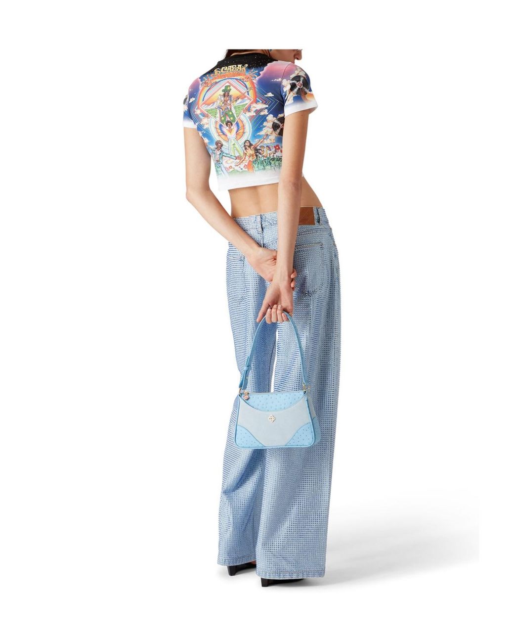 Casablanca Blue Crystal-Embellished Jeans