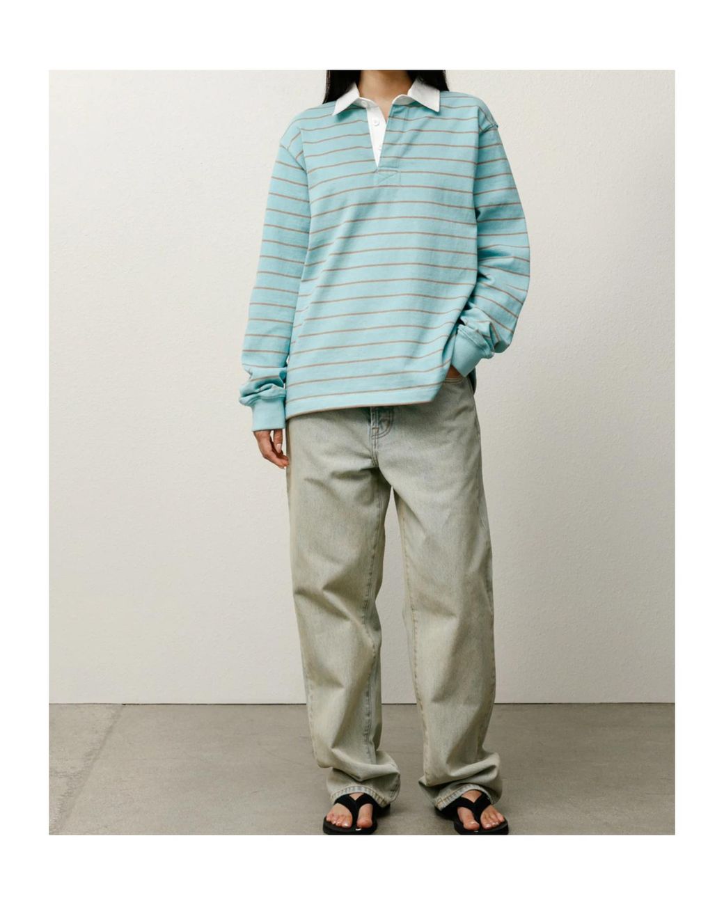Stussy Blue Striped Rugby Shirt for men