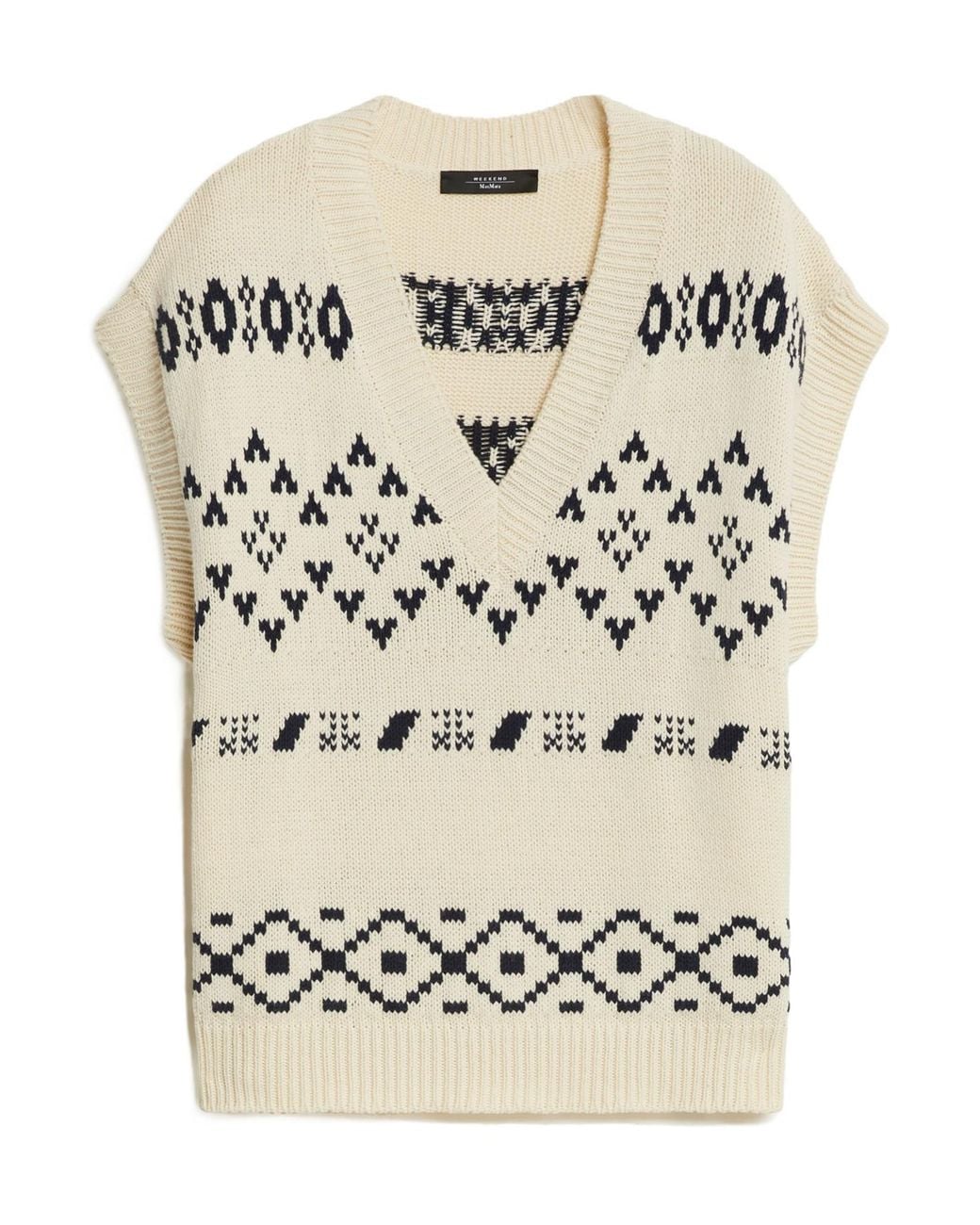 Weekend by Maxmara White V-Neck Short-Sleeved Vest