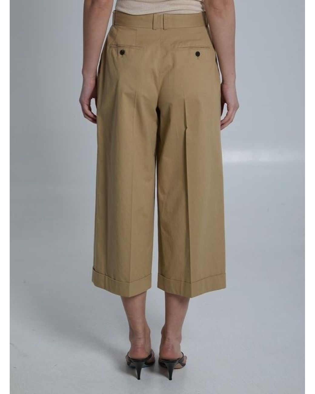 The Row Natural Pleated Culottes Trousers