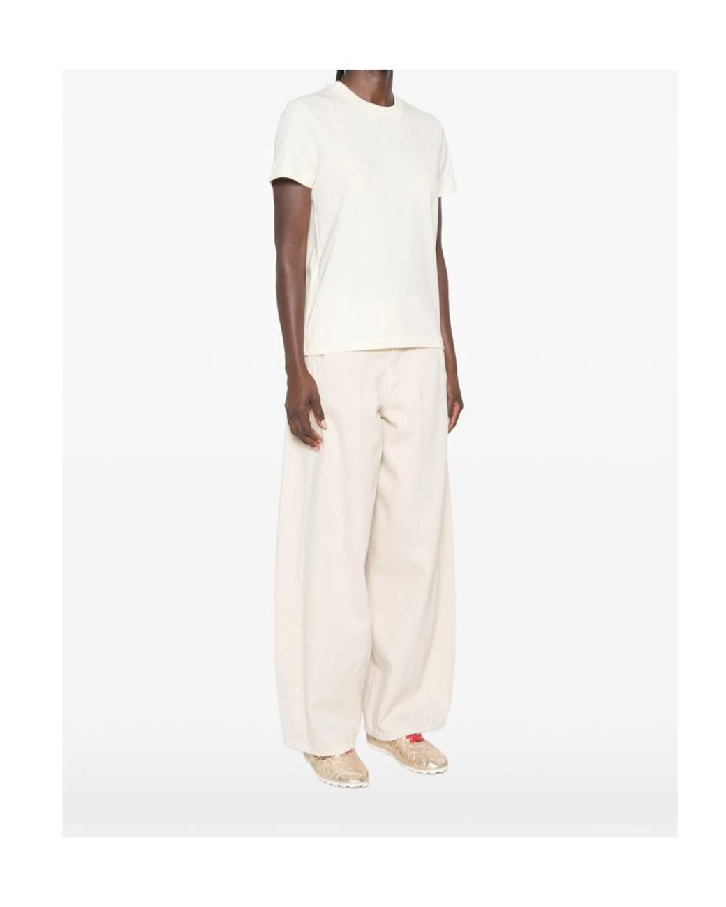 Moncler White Logo Patch Crewneck T-Shirt