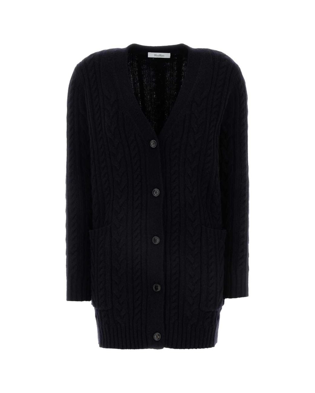 Max Mara Black Wool Blend Calotta Cardigan