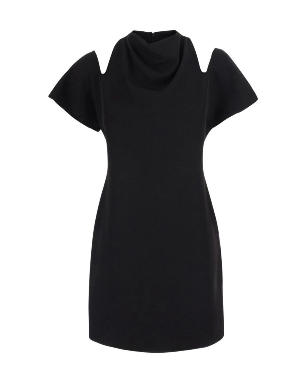 FEDERICA TOSI Black Short Draped-Neck Dress