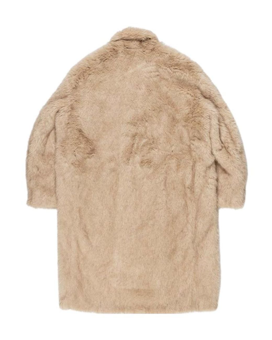 Balenciaga Natural Faux-Fur Double-Breasted Coat