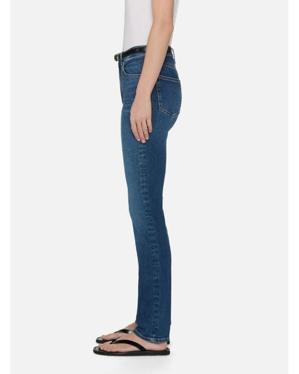 FRAME Blue Whiskering-Effect Jeans