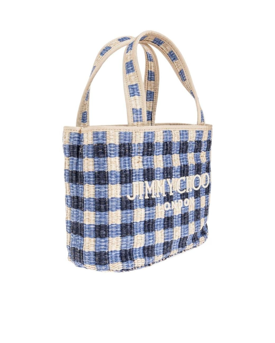 Jimmy Choo Blue Mini Beach Tote Bag