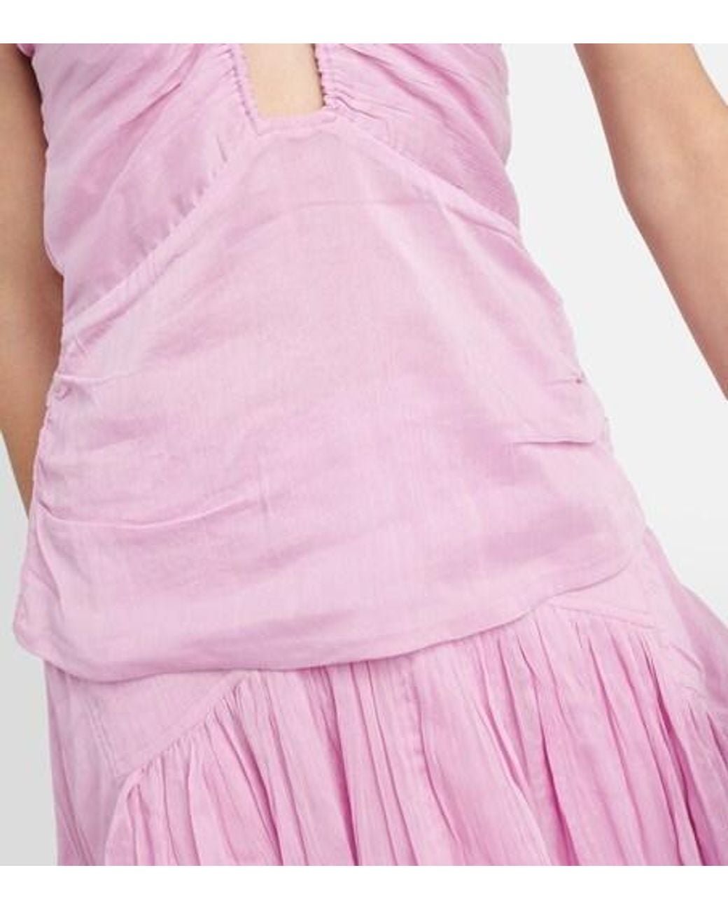 Isabel Marant Pink Becki Printed Cotton And Silk Top