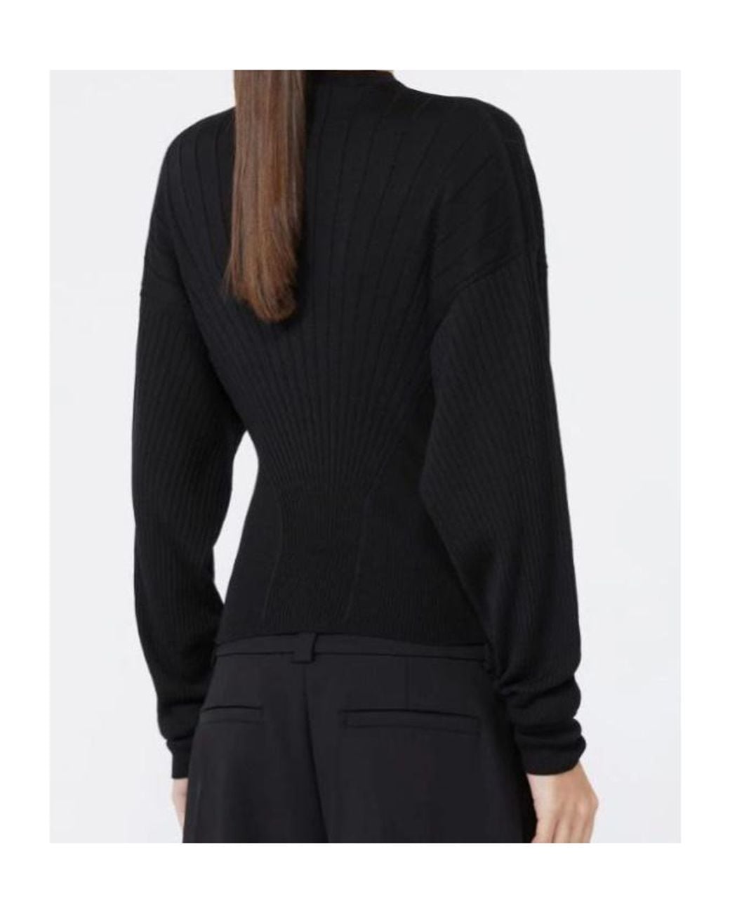 Sportmax Black Long-Sleeve Knit Top