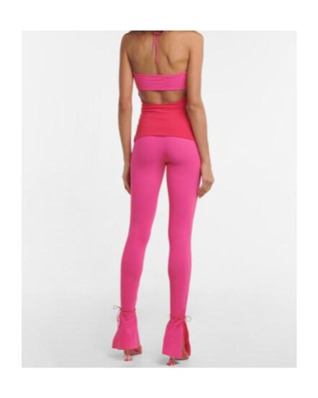 Nensi Dojaka Pink Cutout Halterneck Top