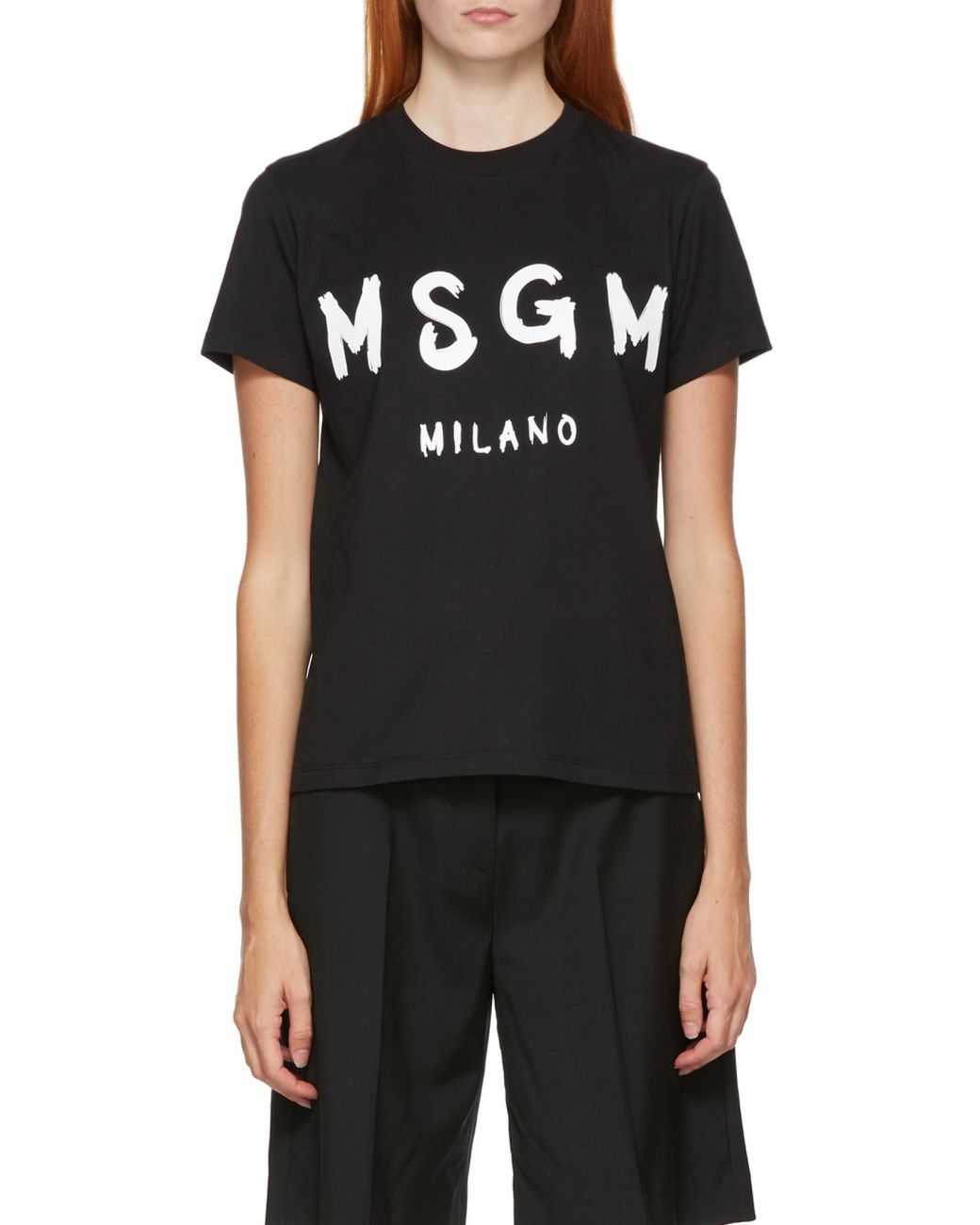 MSGM Black Logo Print T-Shirt
