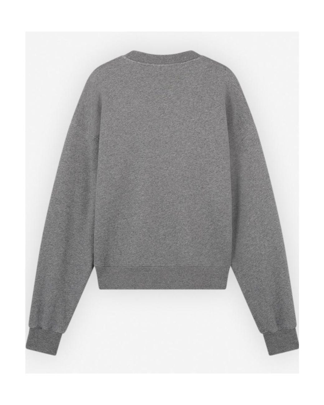 Maison Kitsuné Gray Maison Kitsuné Fox Patch Crewneck Sweatshirt