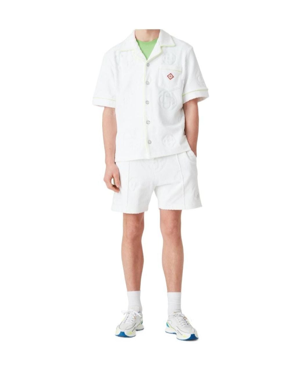 Casablanca White Towelling Monogram Shirt for men