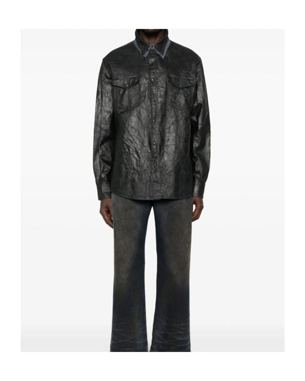 MM6 by Maison Margiela Black Long Sleeved Shirt for men