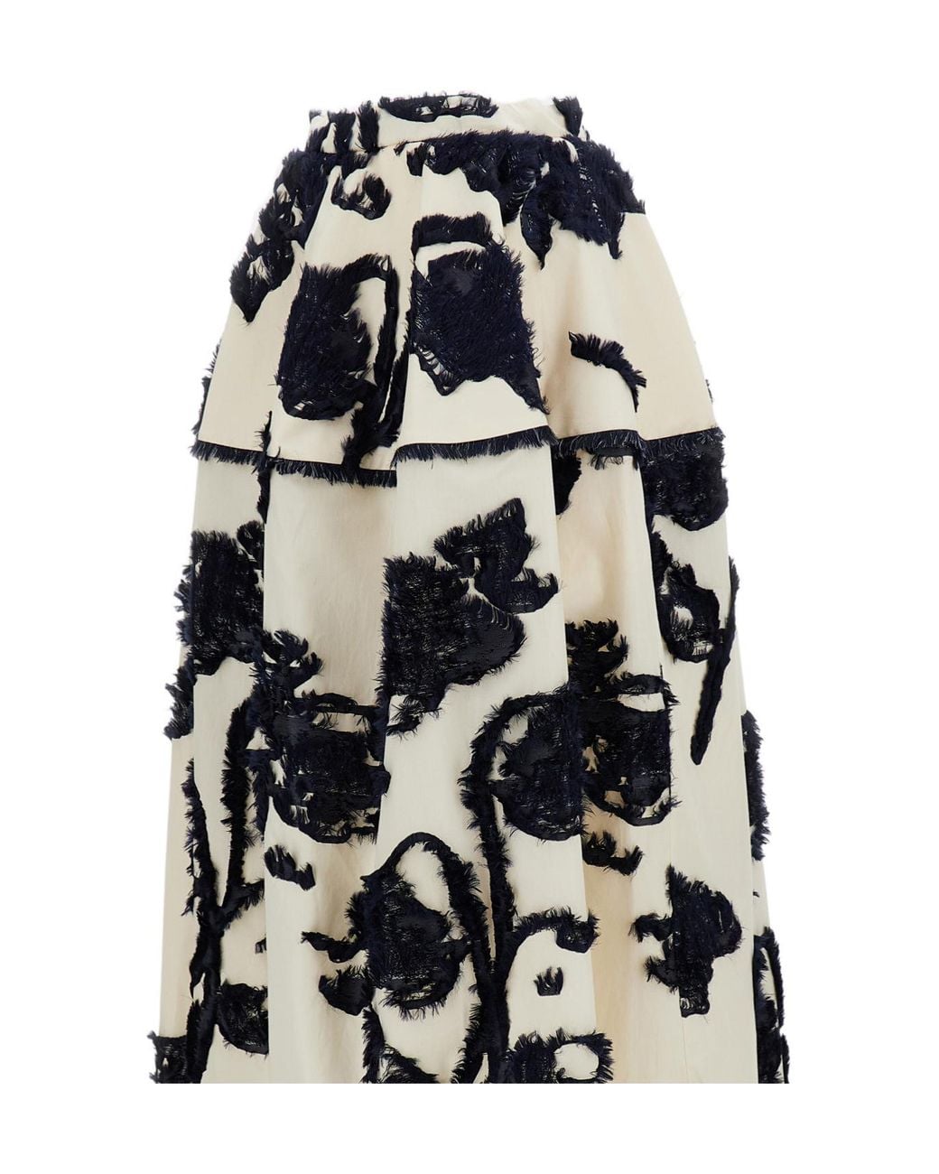 Erdem White Fil Coupe Poplin Skirt