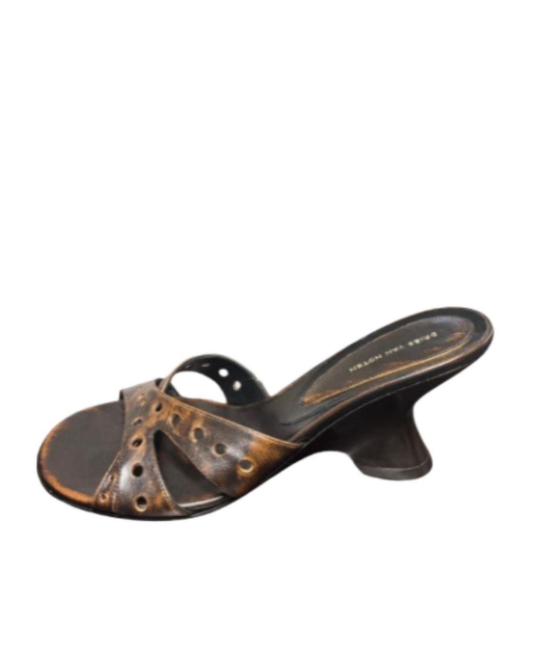 Dries Van Noten Brown Retro High-Heeled Mules