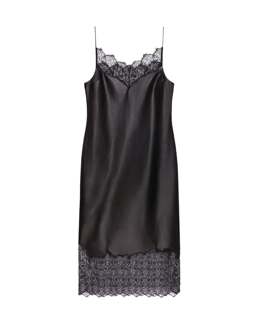 Givenchy Black Lace Trimmed Midi Dress
