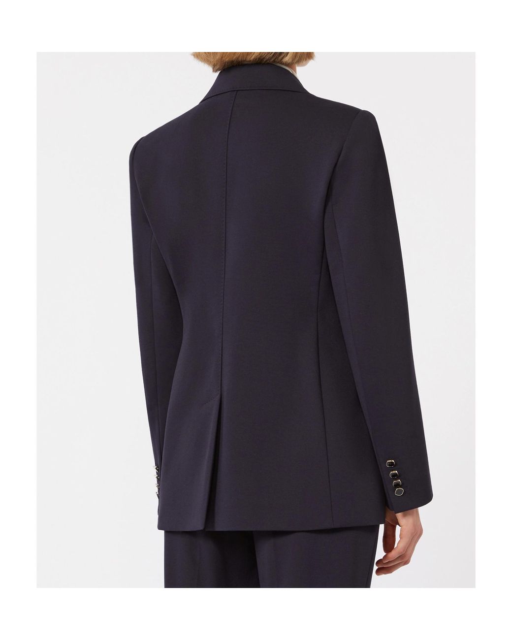 Max Mara Blue Mstriviera Double-Breasted Jacket