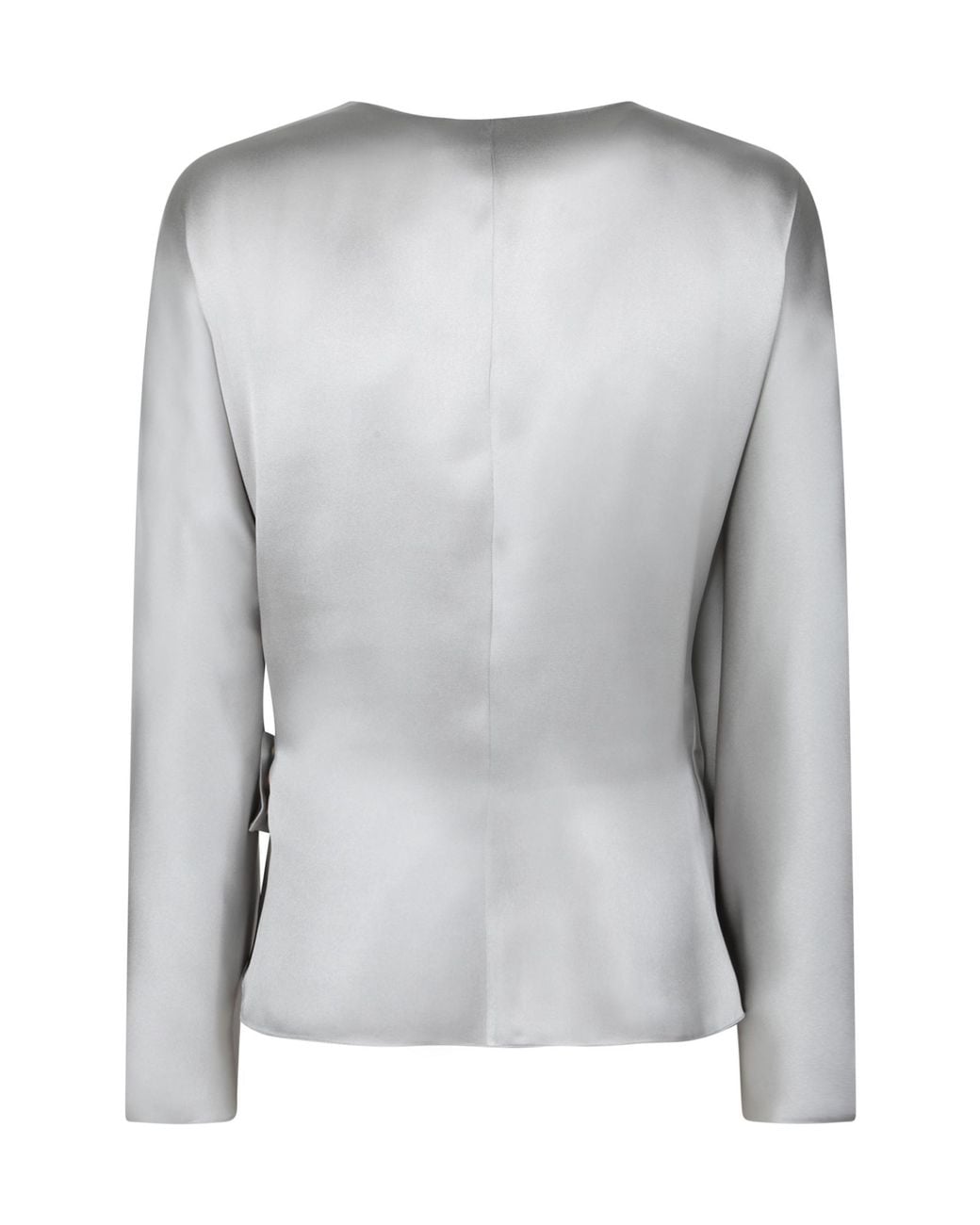 Giorgio Armani Gray Wrap Design Draped Blouse