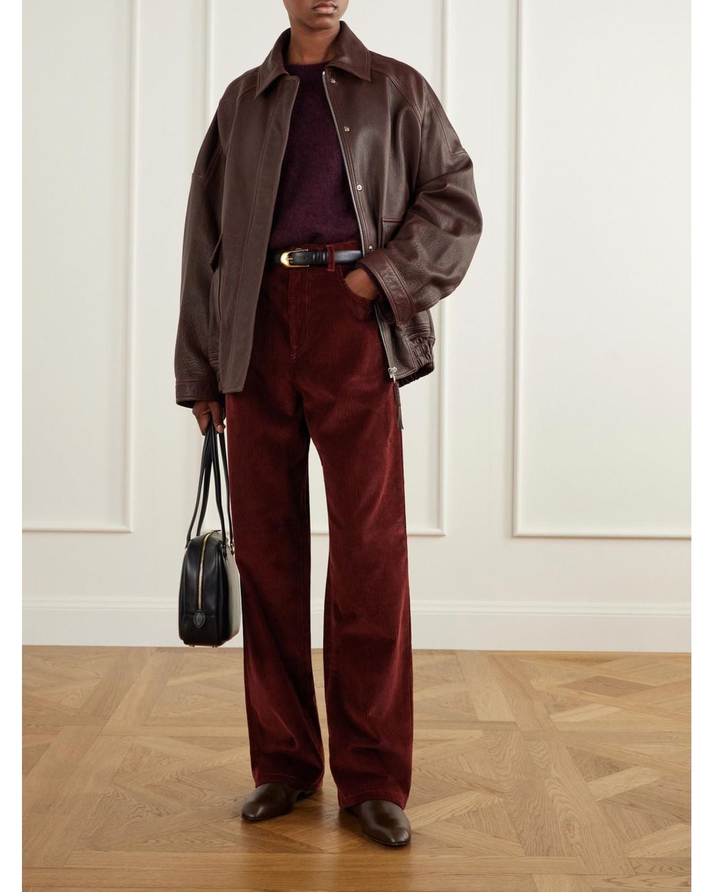 Rohe Red Corduroy Wide-Leg Pants