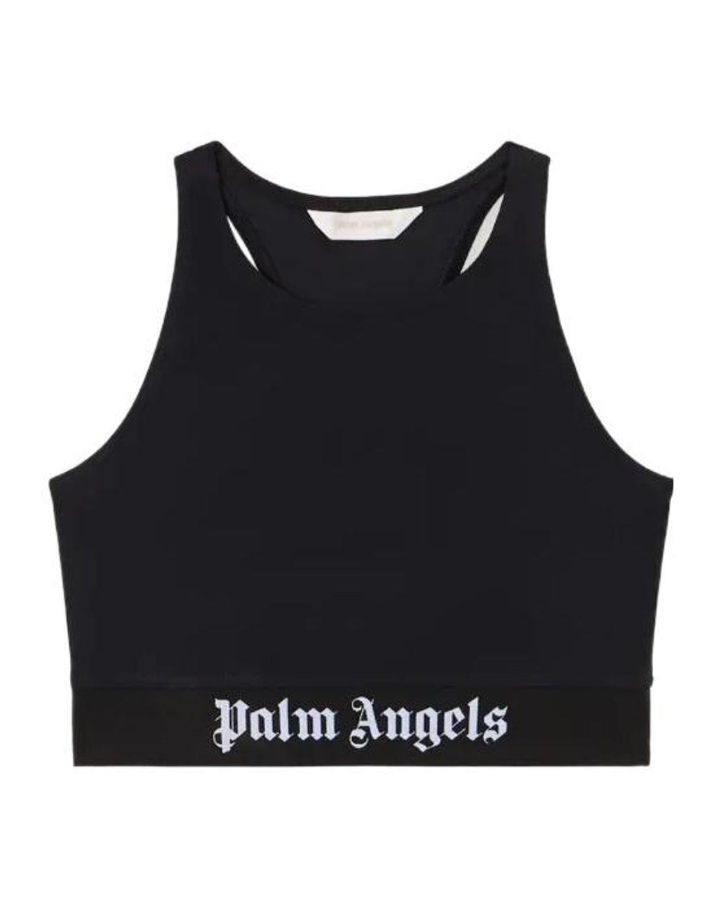 Palm Angels Black Logo Band Racerback Top