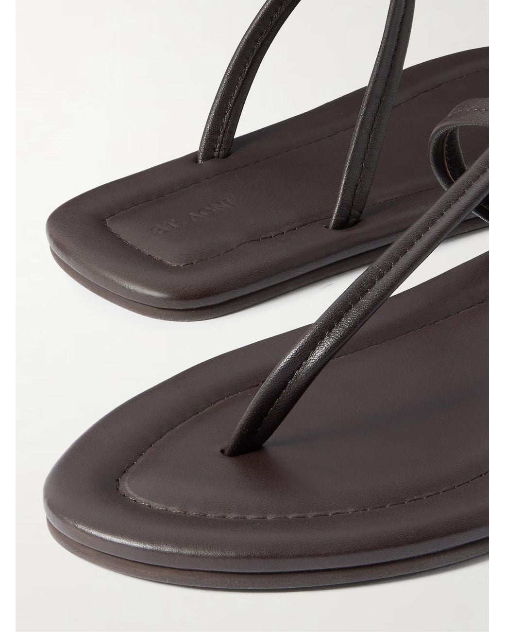 St. Agni Brown T-Shirt Leather Slippers