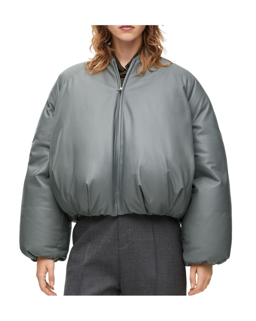 Loewe Gray Padded Bomber Jacket