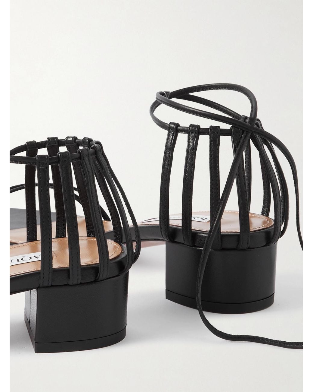 Aquazzura White Straight To Heaven Leather Sandals