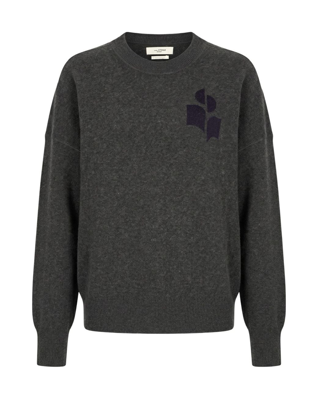 Isabel Marant Gray Two-Tone Jacquard Knit Sweater