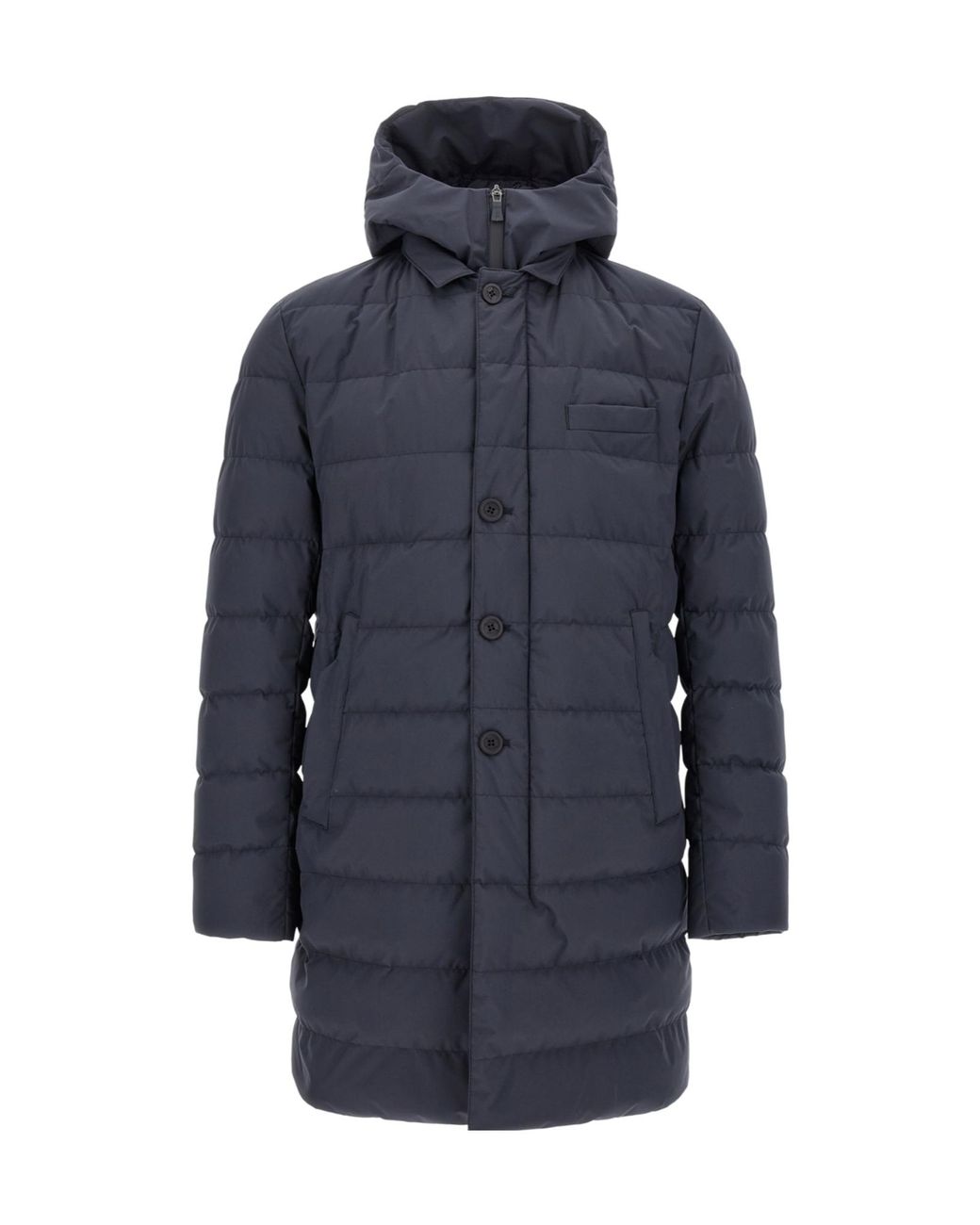 Herno Blue Technical Hooded Puffer Jacket for men