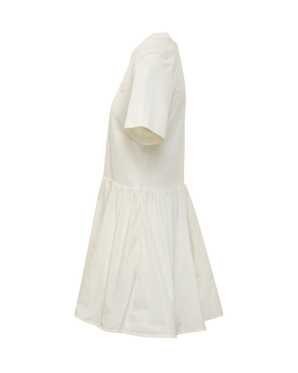 Moncler White Slim Fit Flared Mini Dress