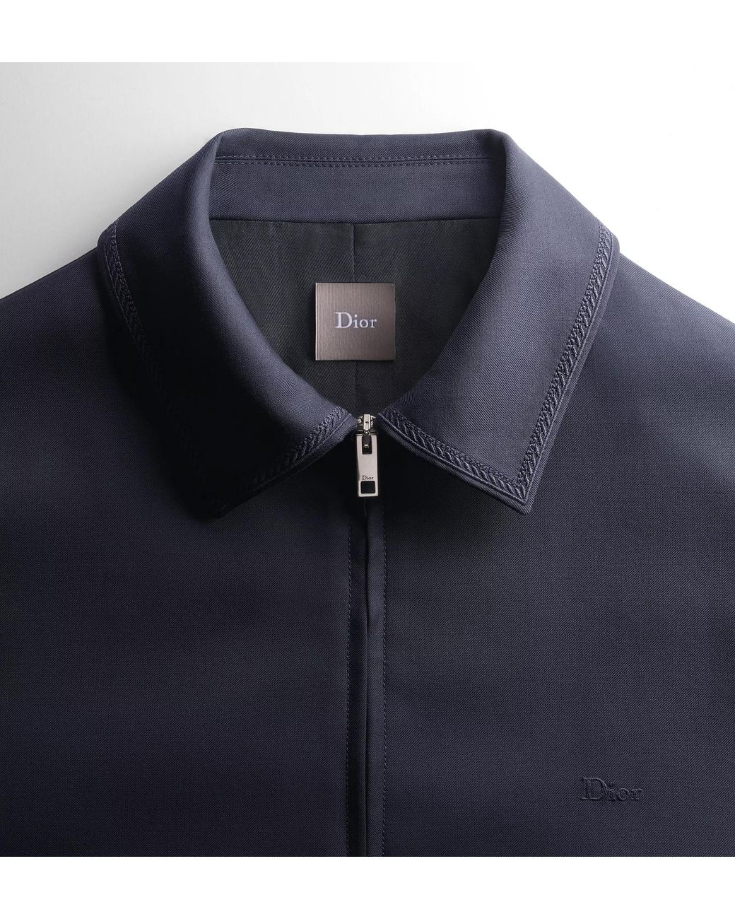 Dior Blue Zipped Jacket With Moulures Embroideries for men