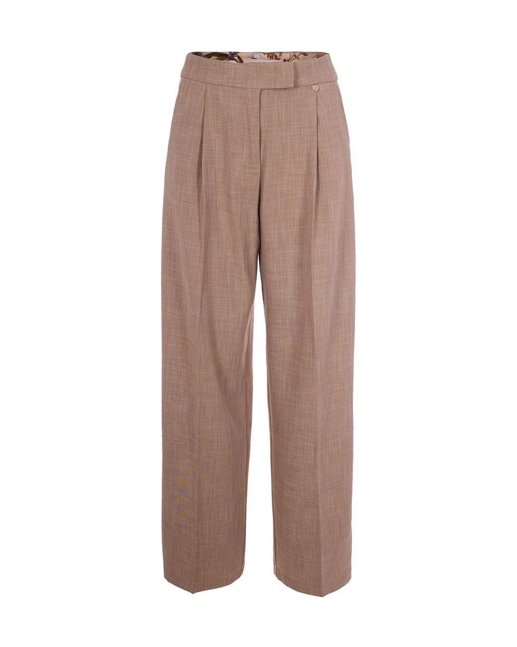 Liu Jo Brown Wide-Leg Biscuit Pants
