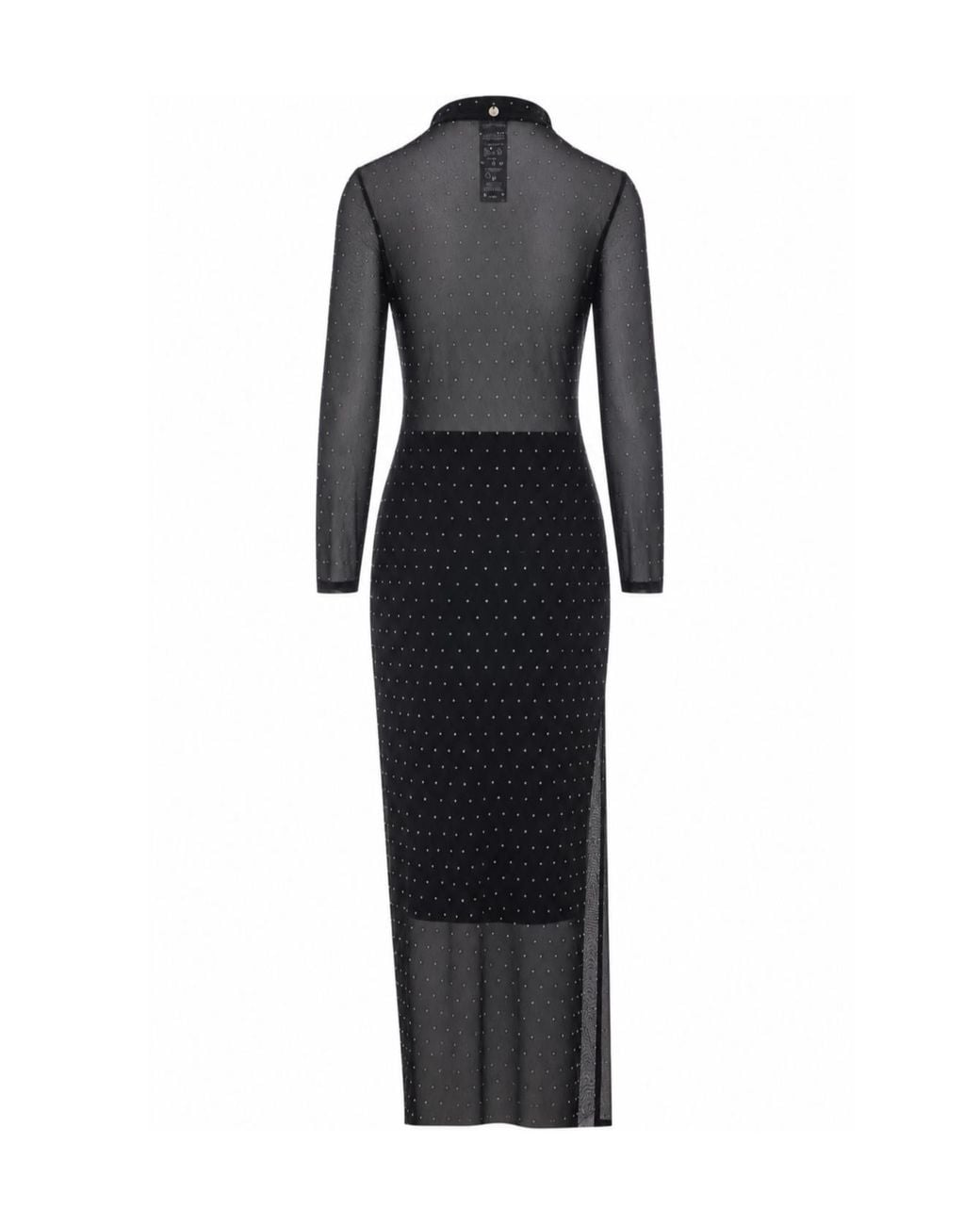 Liu Jo Black Sheer Studded Long Dress