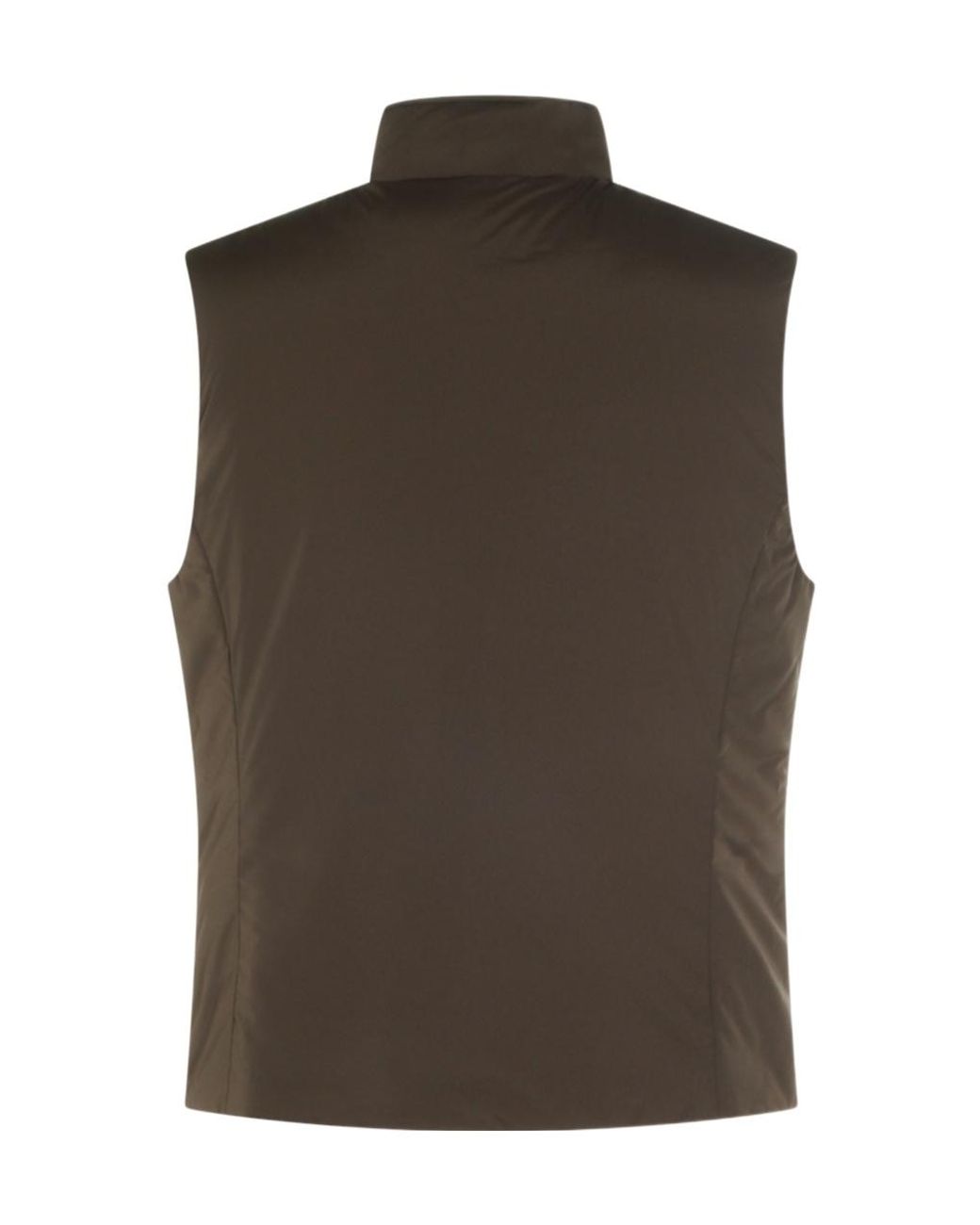 Moorer Brown Zip-Up Stand-Collar Gilet for men