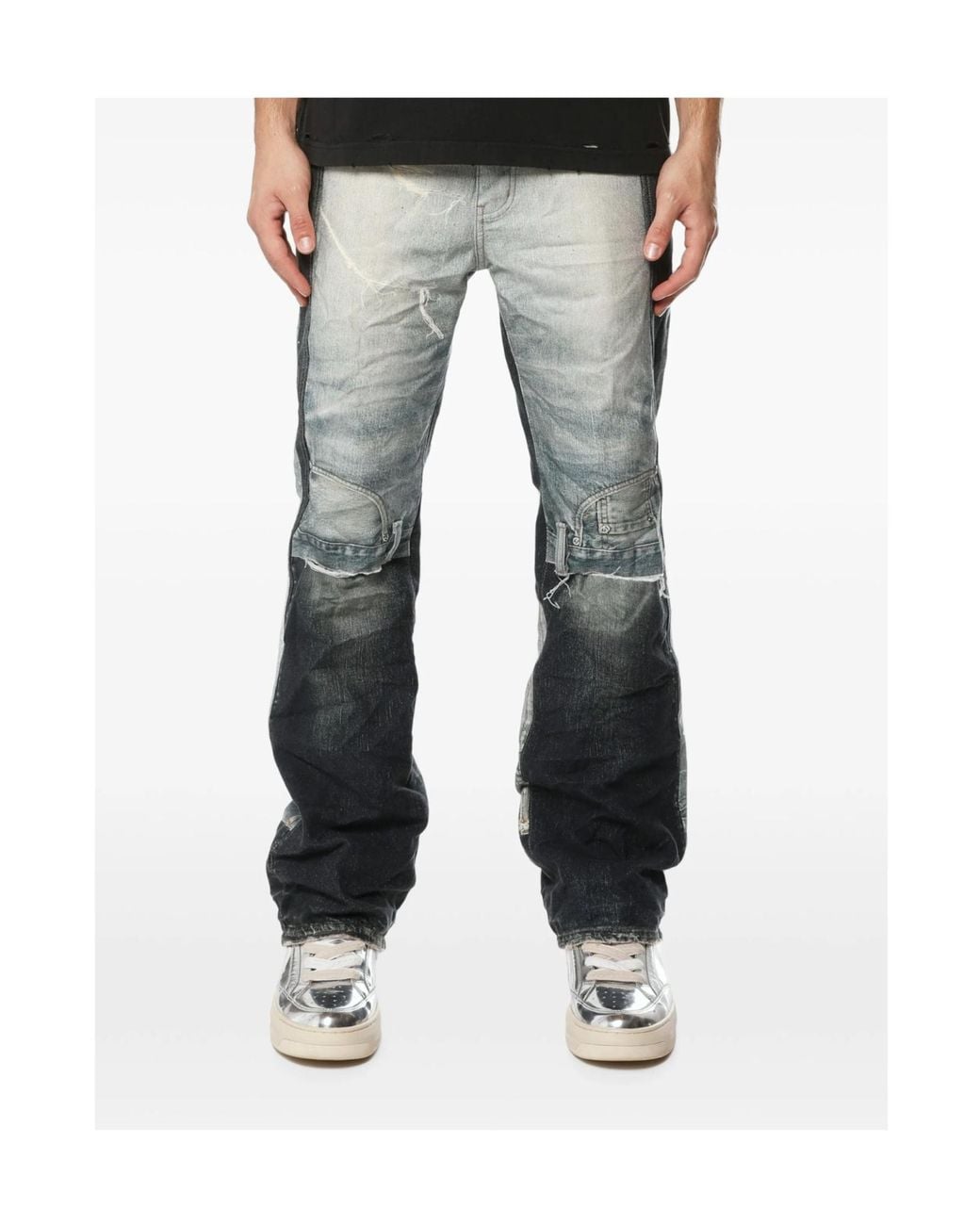 Purple Brand Blue Distressed Jeans for men