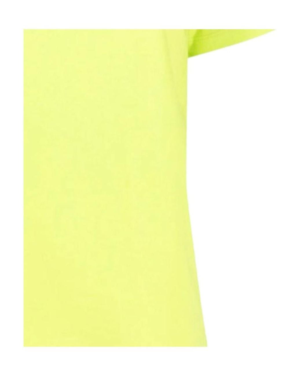 MSGM Yellow Logo Print Pattern Short-Sleeved T-Shirt