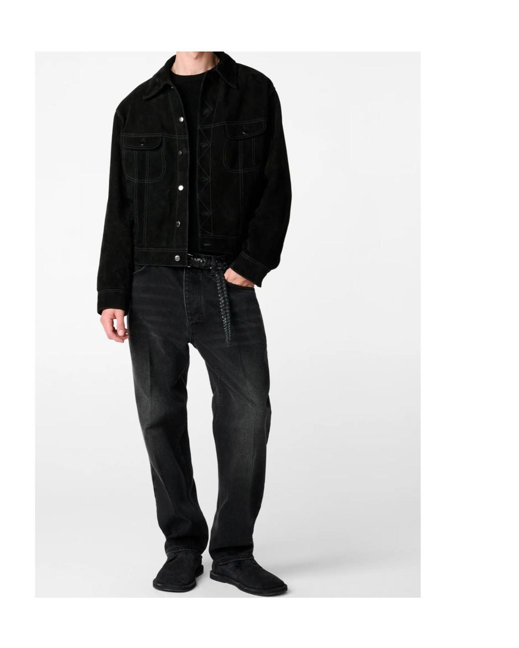 Studio Nicholson Black Boston Suede Jacket for men