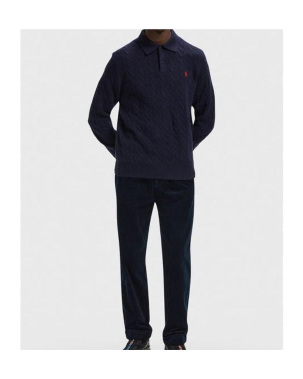 Ralph Lauren Blue Cable-Knit Sweater for men