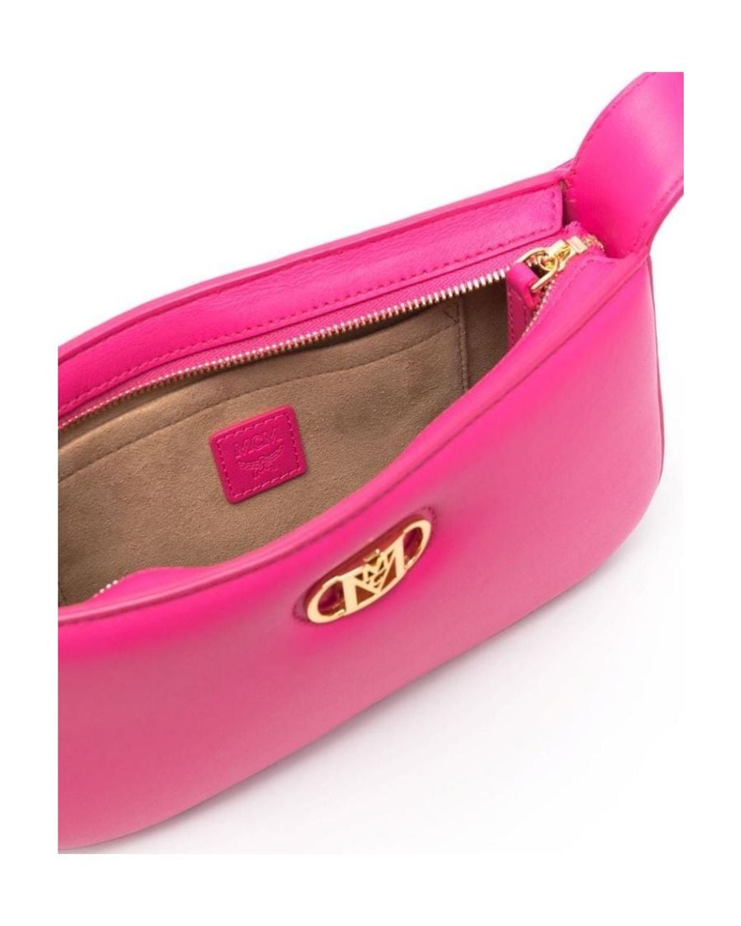 MCM Pink Travia Logo-Plaque Mini Shoulder Bag