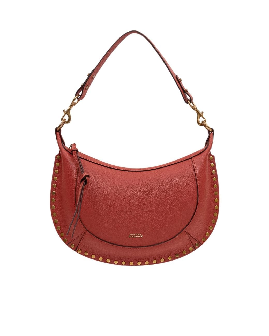 Isabel Marant Red Naoko Logo Printed Shoulder Bag